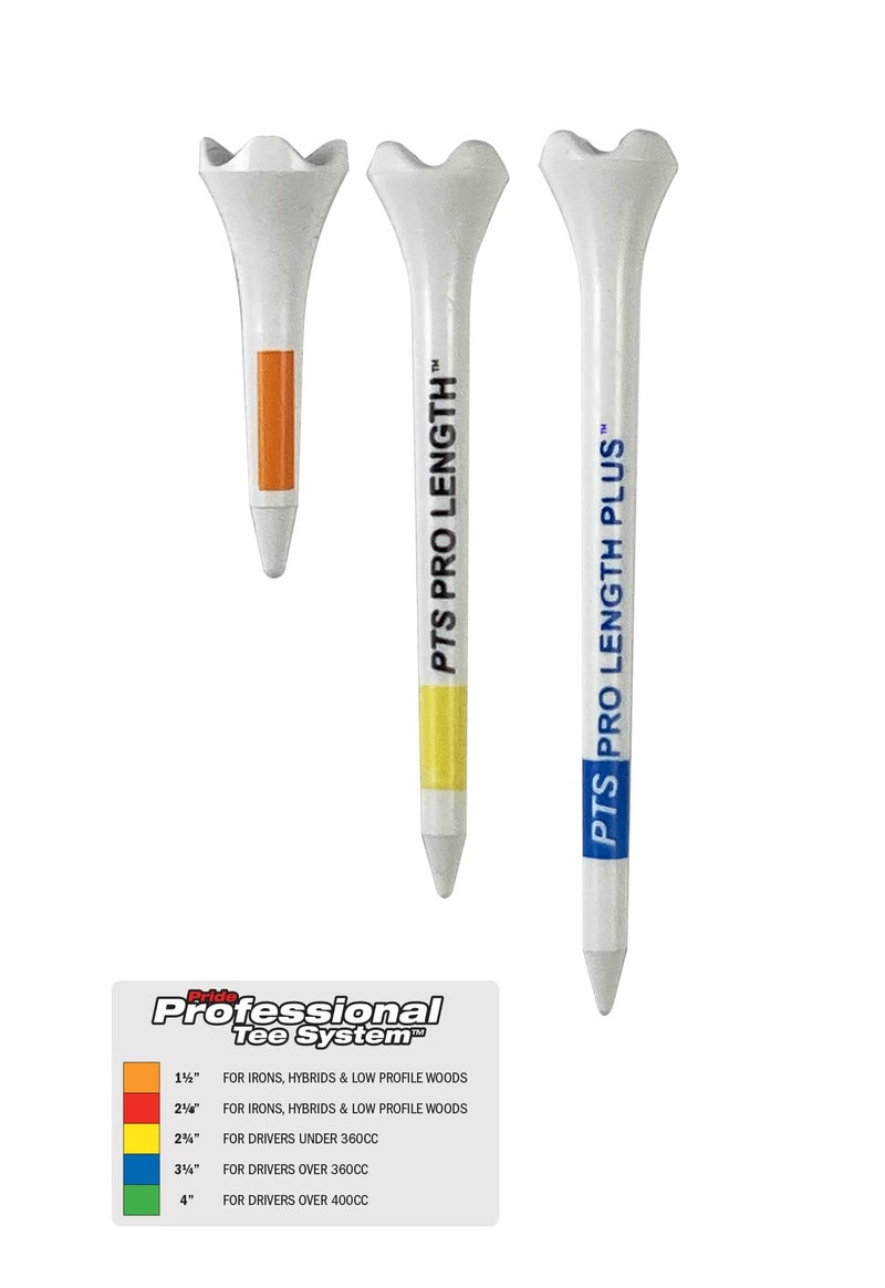 PrideSports PTS Plastic Golf Tees | Combo 50 Pack - 40 2-3/4â€ and 10 1-1/2â€ | #1 Plastic Tee on Tour | The Perfect Tee for Any Hole - Image 3